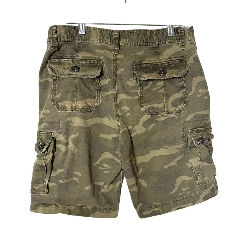 Aeropostale Men's Green Camo Cargo Shorts 10" Size 31 Casual Outdoor Utility - Picture 4 of 5